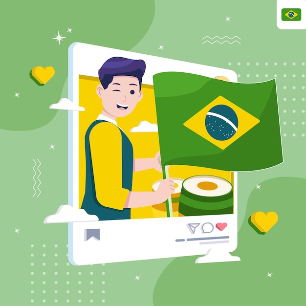 Brazil indenpendence day concept illustrastion