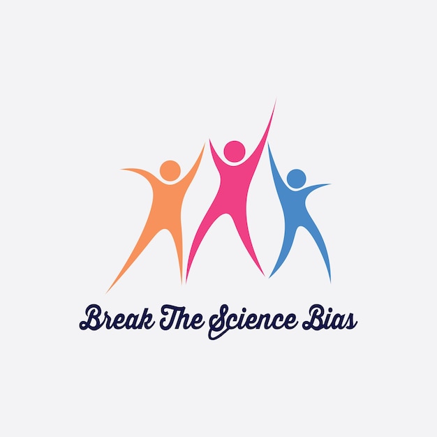 Break The Science Bias and International Women's Day banner design graphic vector Women of different ethnicities stand side by side together illustration BreakTheBias