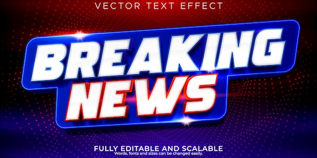 Breaking news text effect editable report and global text style