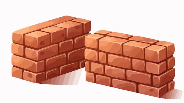 Vector brick 3d vector illustration on white background with car