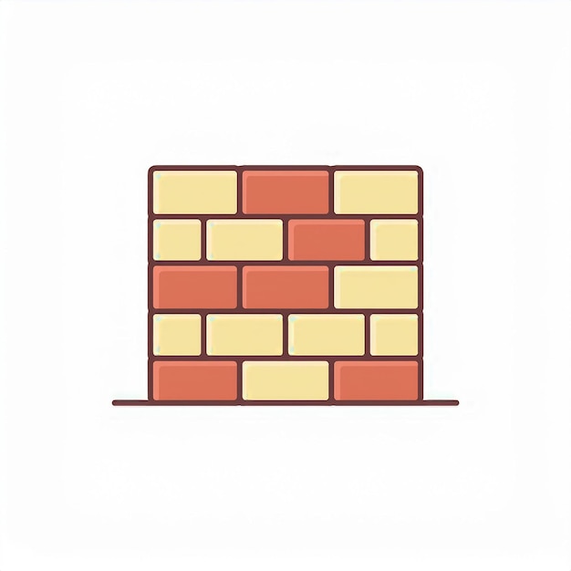 a brick wall with a yellow and red brick that says  brick