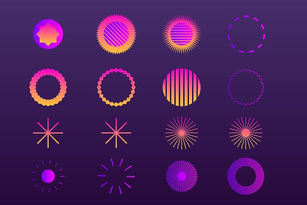 Bright Gradient Texture Graphic Symbol Element Icon Clipart Collection