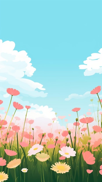 Vector bright meadow with flowers 4