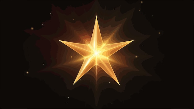 Vector bright star light on black background