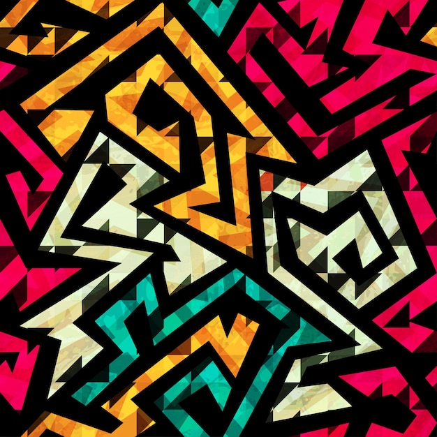 Bright tribal seamless pattern