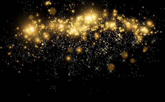 Vector brilliant gold dust  shine. glittering shiny ornaments for background.  .