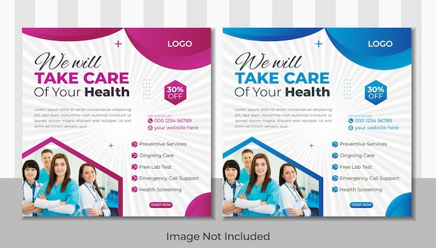 Vector a brochure for we take care of your health