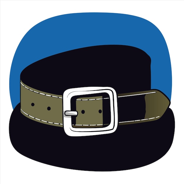 Vector a brown belt with a silver buckle and a white band