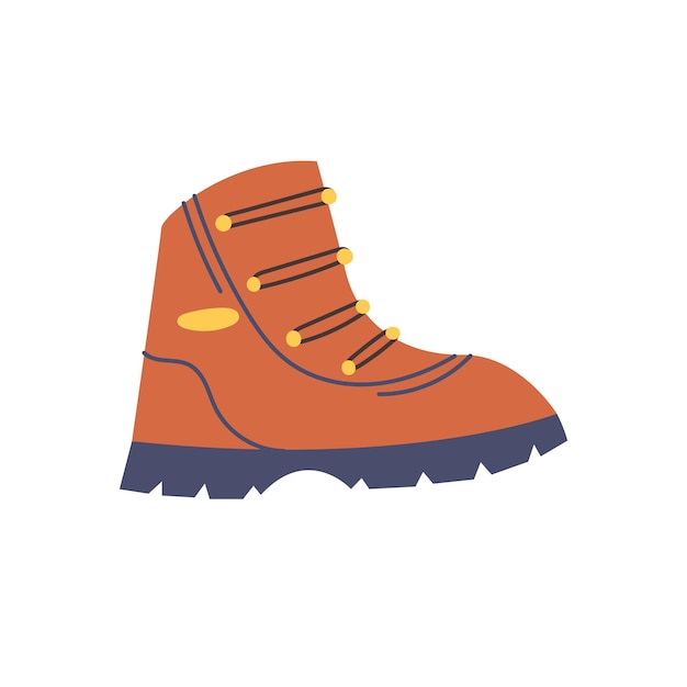 Vector brown hiking boot shoe