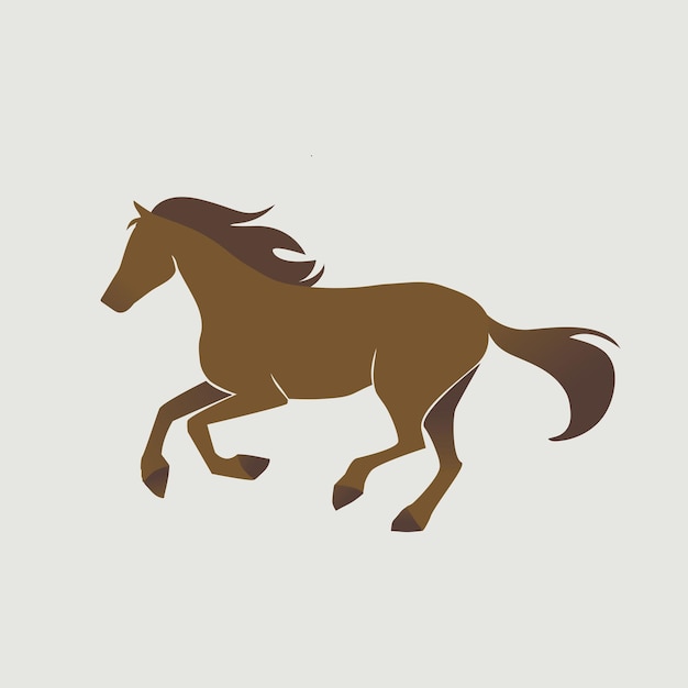 Vector brown horse running illustration vector galloping horse silhouette brown horse in motion