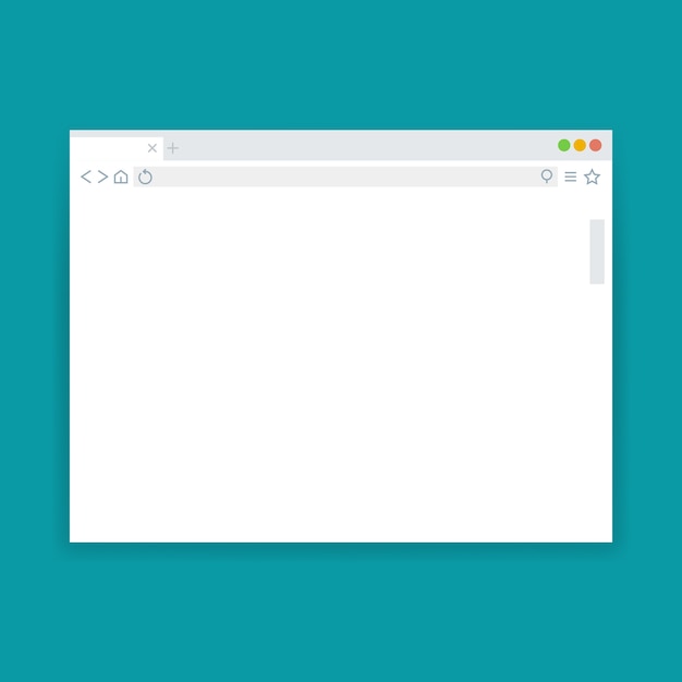 Browser window, blank web page vector template
