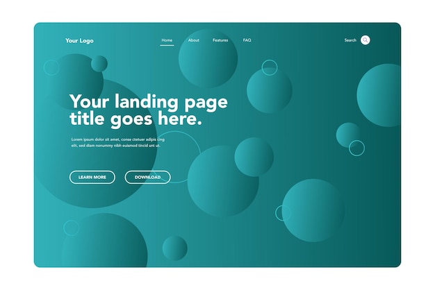 Bubble Shapes Landing Page 2