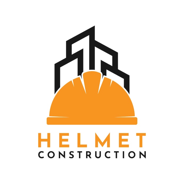 Vector building logo architectural building vector logo design template helmet and building modern logo combination