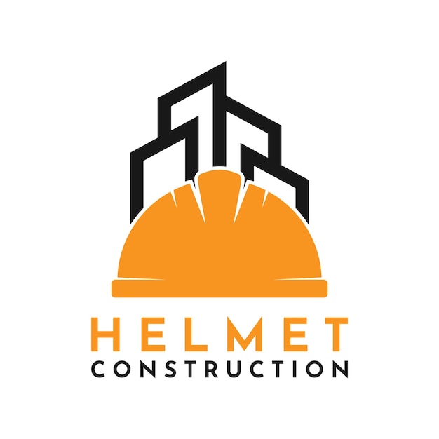 Building logo architectural building vector logo design template helmet and building modern logo combination