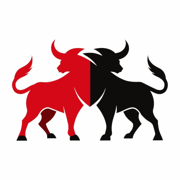 Vector a bull and bull logo with the word  the  horns  on it