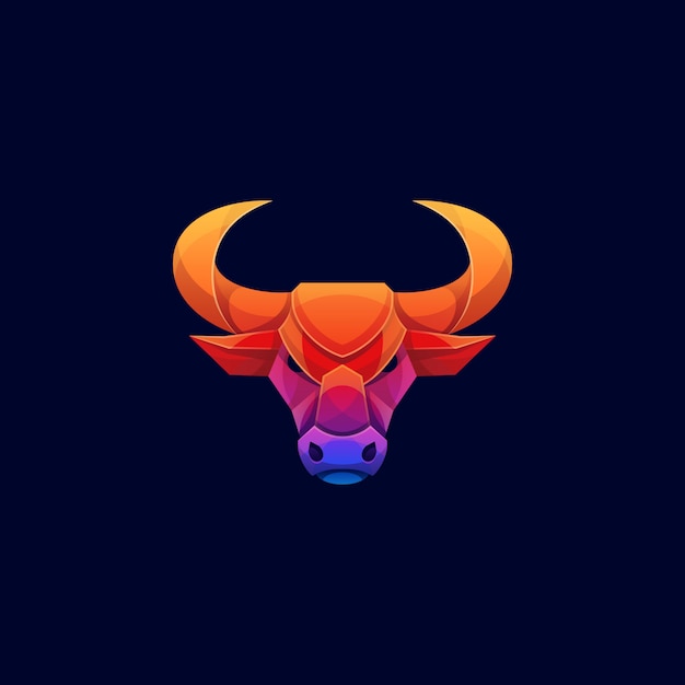 Bull Head Colorful Geometric Lowpoly logo