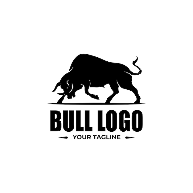 bull silhouette logo vector