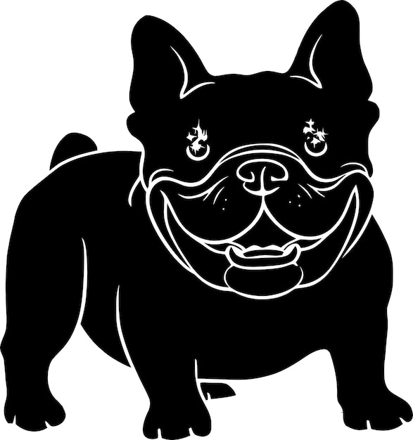 Bulldog silhouette vector black and white background