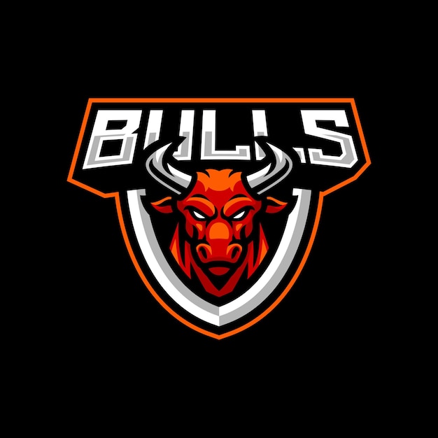 Bulls mascot logo design 