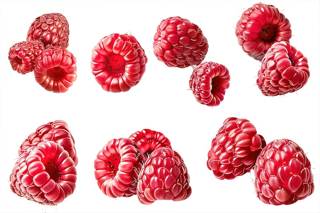 Vector a bunch of raspberries with one being raspberry