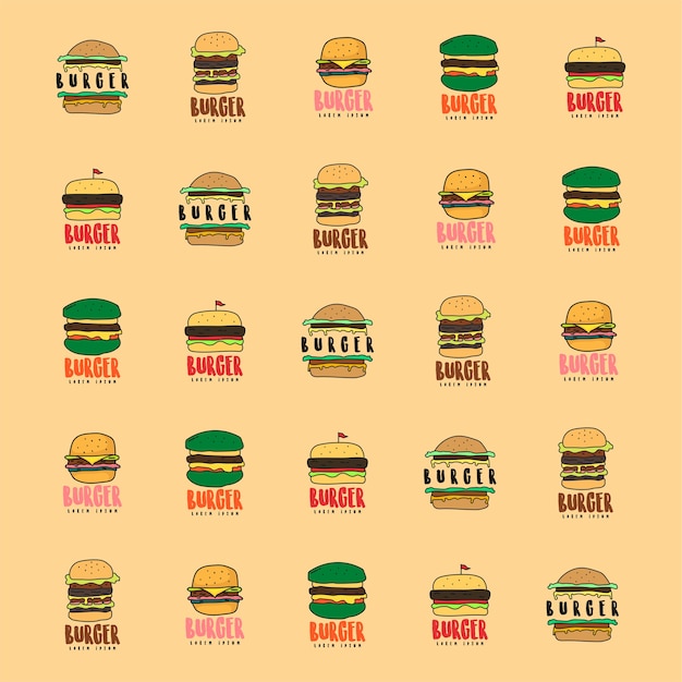 Vector burger icon set vector