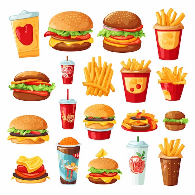 Vector burger vector icon food hamburger illustration fast menu restaurant pizza sandwich lunch