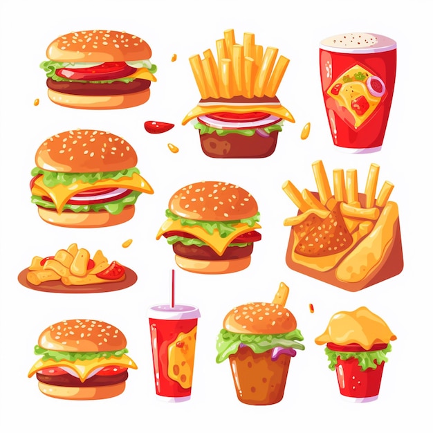 Vector burger vector icon food hamburger illustration fast menu restaurant pizza sandwich lunch