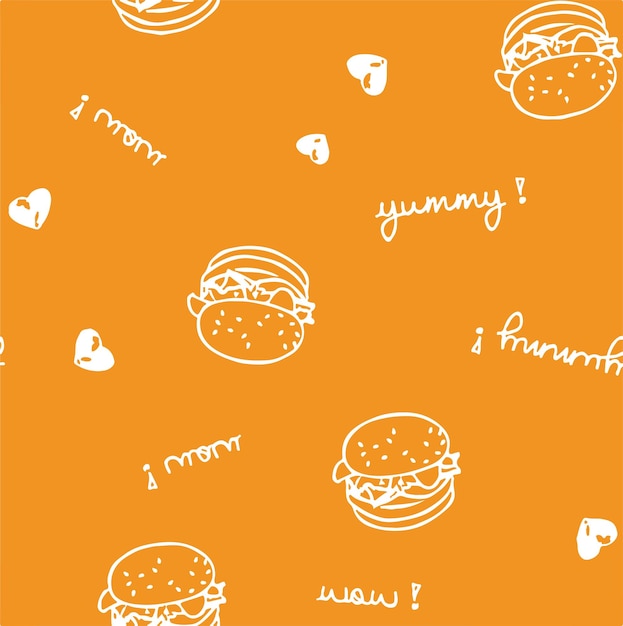 Vector burger yummy seamless vector file