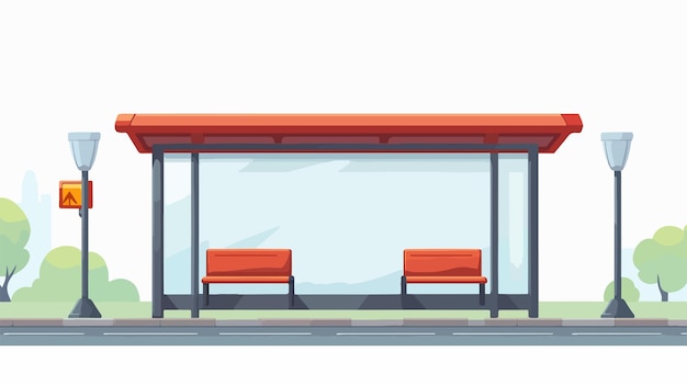 Bus Stop Symbol Vector with Label Copy Space Wallpaper