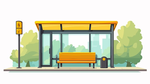 Bus Stop Symbol Vector with Label Copy Space Wallpaper