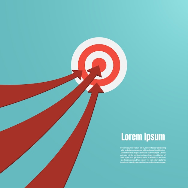 Business arrow target direction concept to success finance growth vector illustration flat