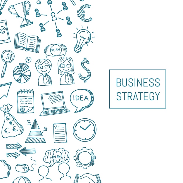   business background with doodle icons      