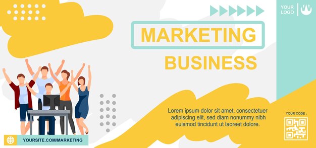 Vector business banner template media post