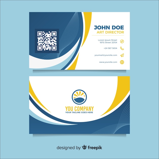 Business card template with abstract shapes