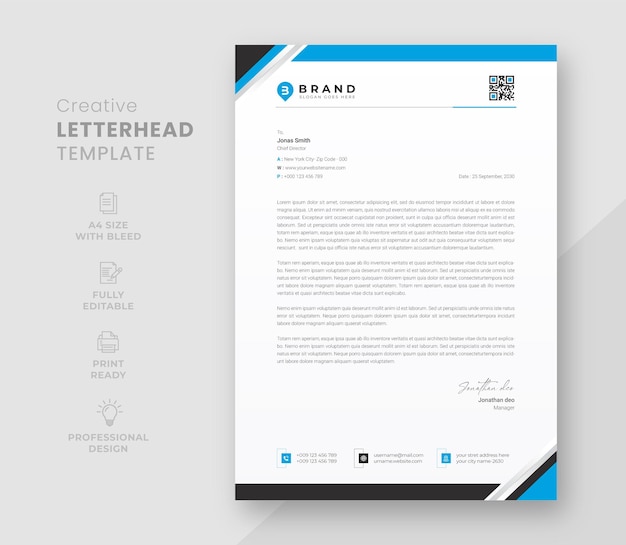 Business company letterhead template design Corporate pad design