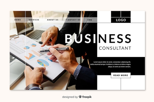 Vector business consultant landing page