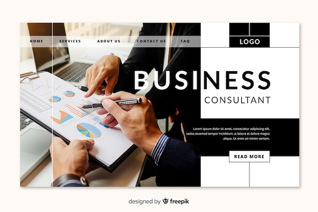 Business consultant landing page