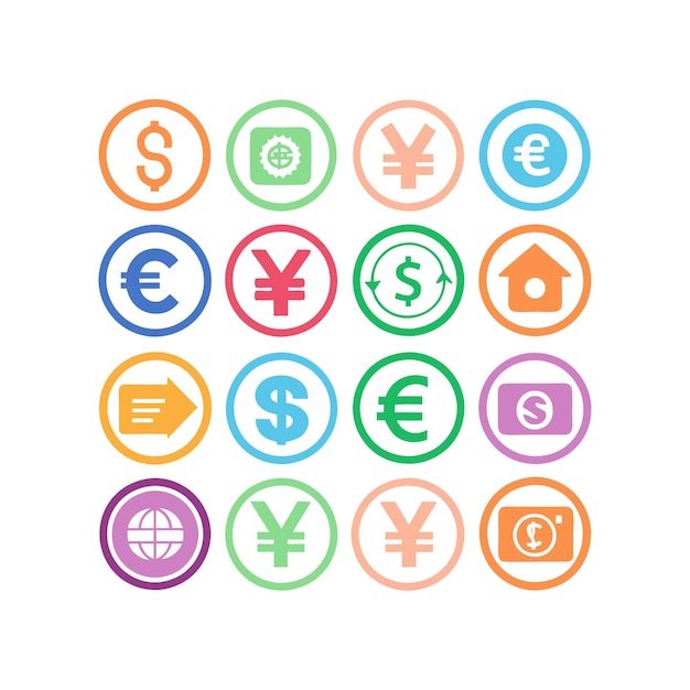 Vector business and finance icons set concept