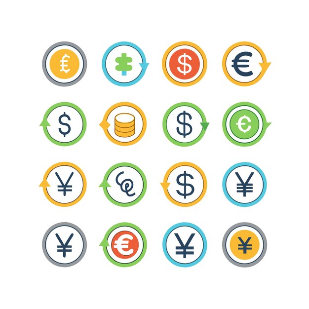 Vector business and finance icons set concept