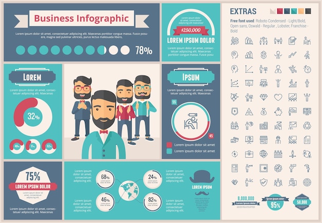 Vector business flat design infographic template