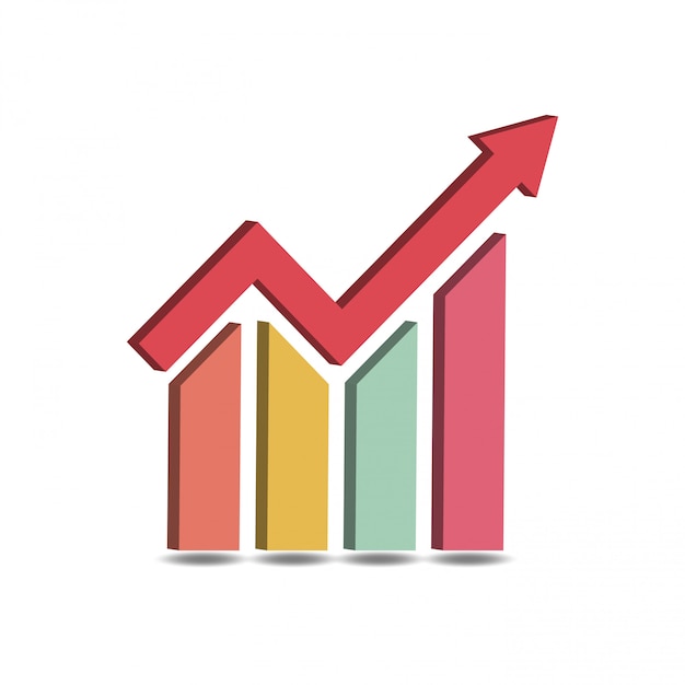 Business Graph Icon Vector 3D