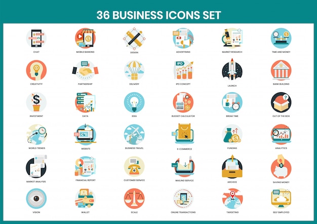 Business icons set for business