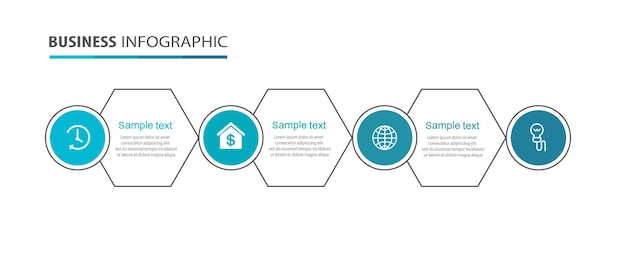 Business infographic design template with 4 options or steps