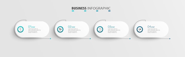 Business infographic design template with 4 options or steps