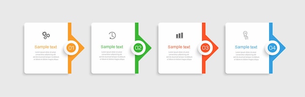 Business infographic design template with 4 options