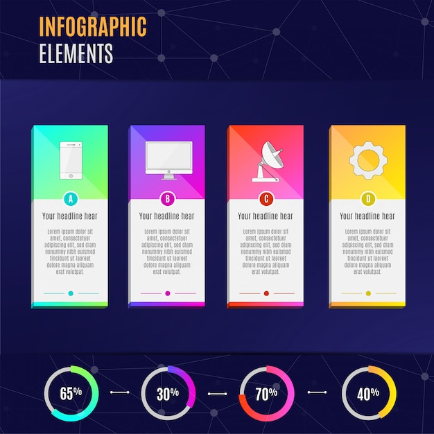 Business infographic template elements