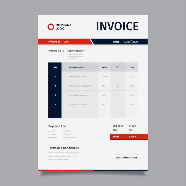 Business invoice template