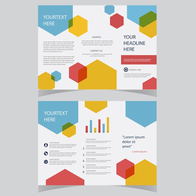 Vector business marketing tri fold brochure design corporate business tri fold brochure template design