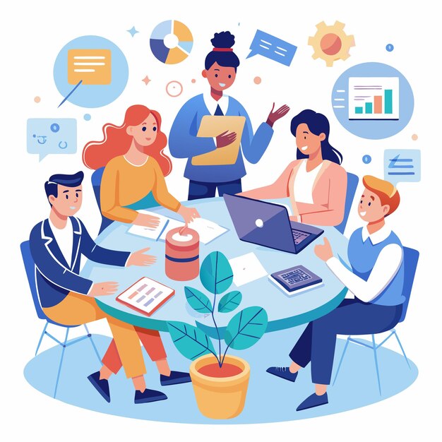 Vector business meeting illustration