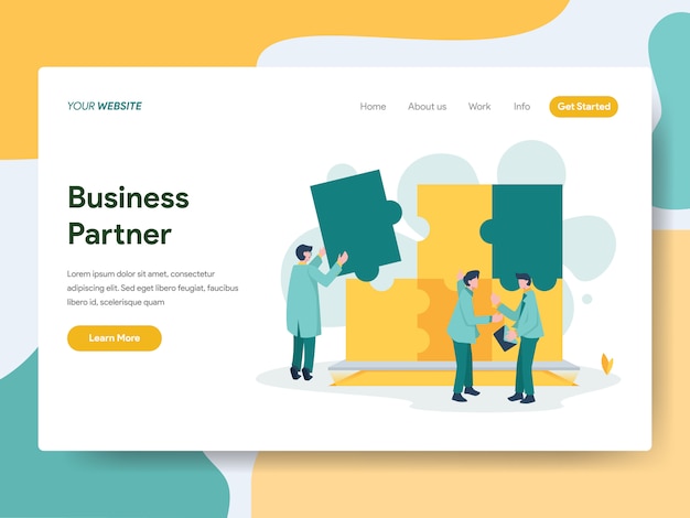 Vector business partner for website page